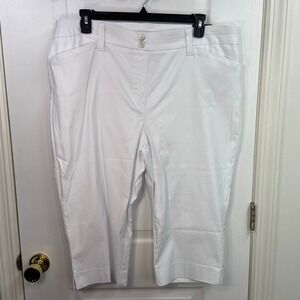 NEW BRIGGS white lux millenium comfort waistband pull on stretch casual capris